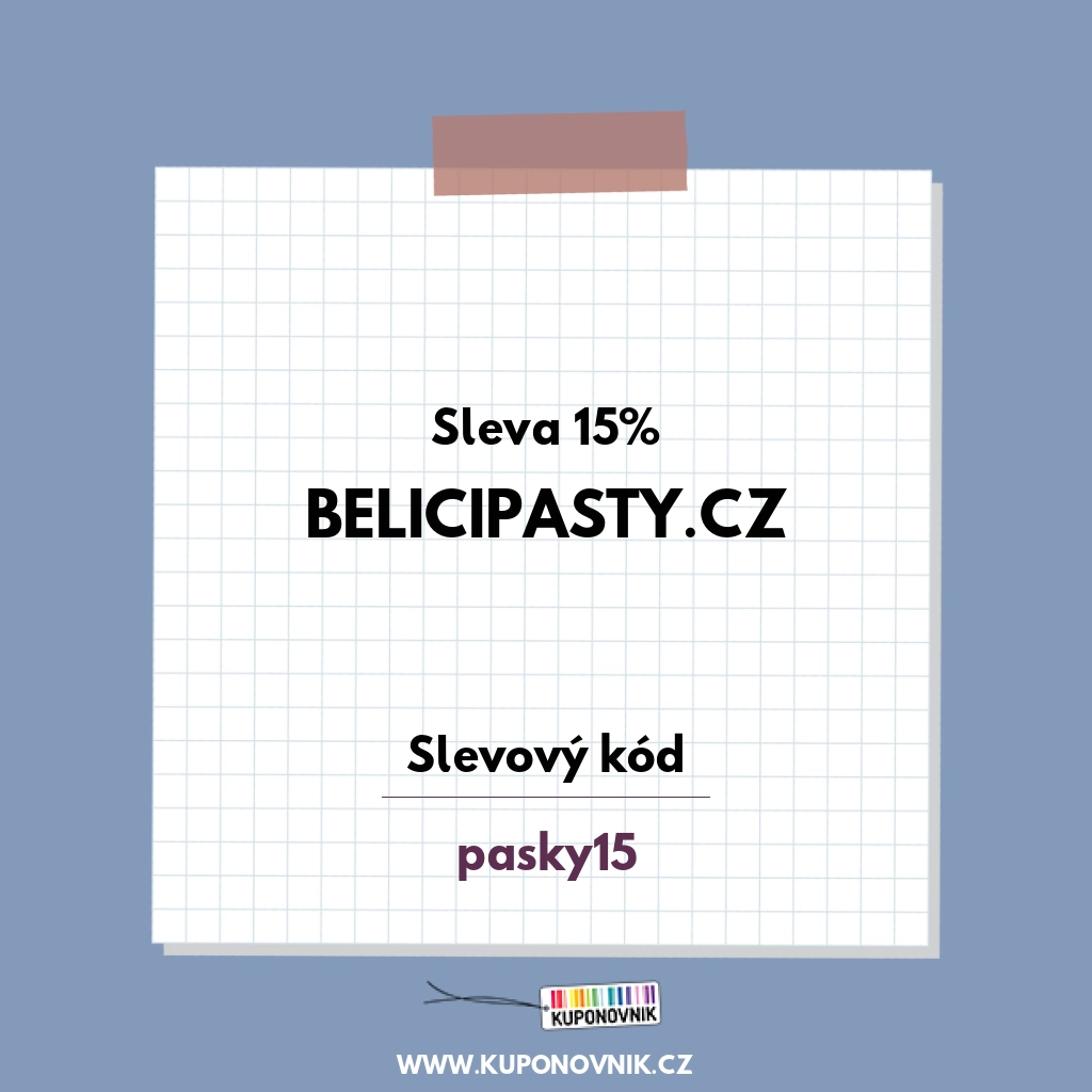 Belicipasty.cz slevový kód - Sleva 15%