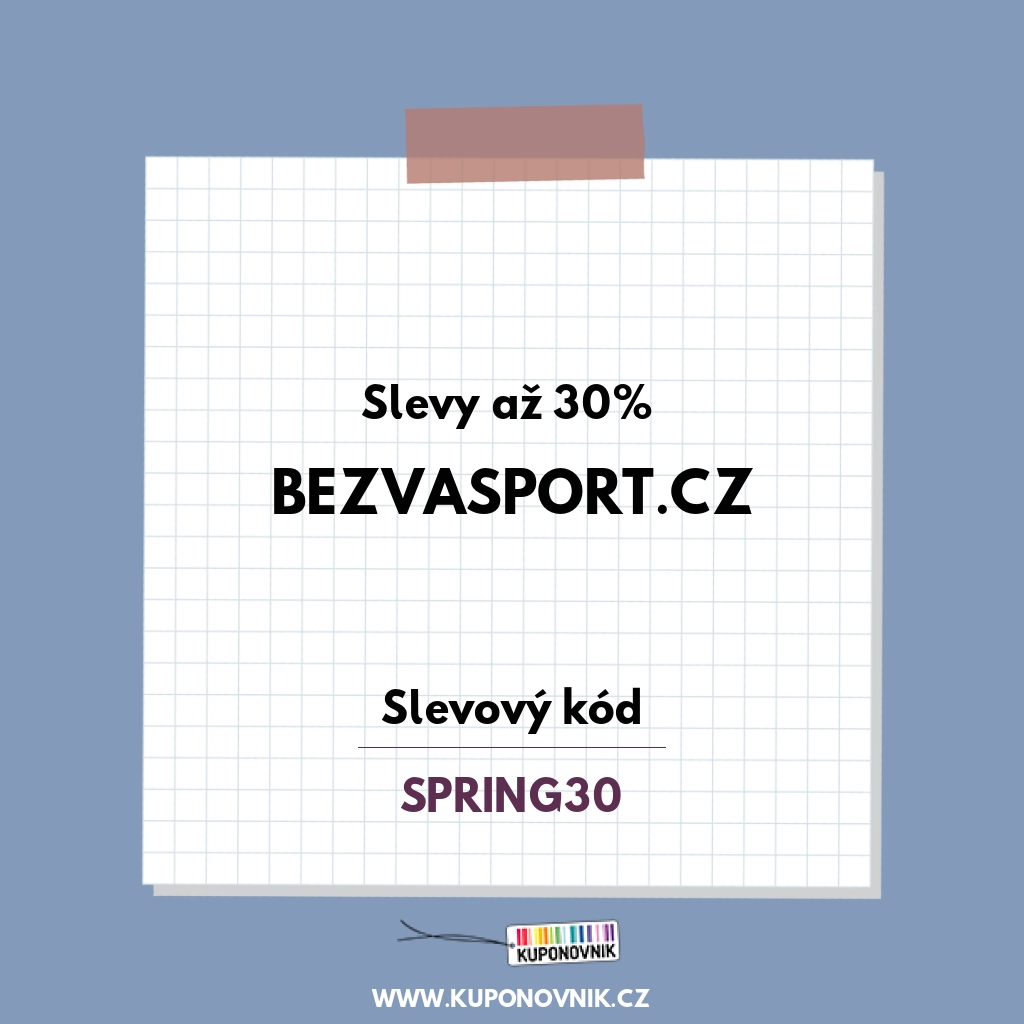 Bezvasport.cz slevový kód - Slevy až 30% 