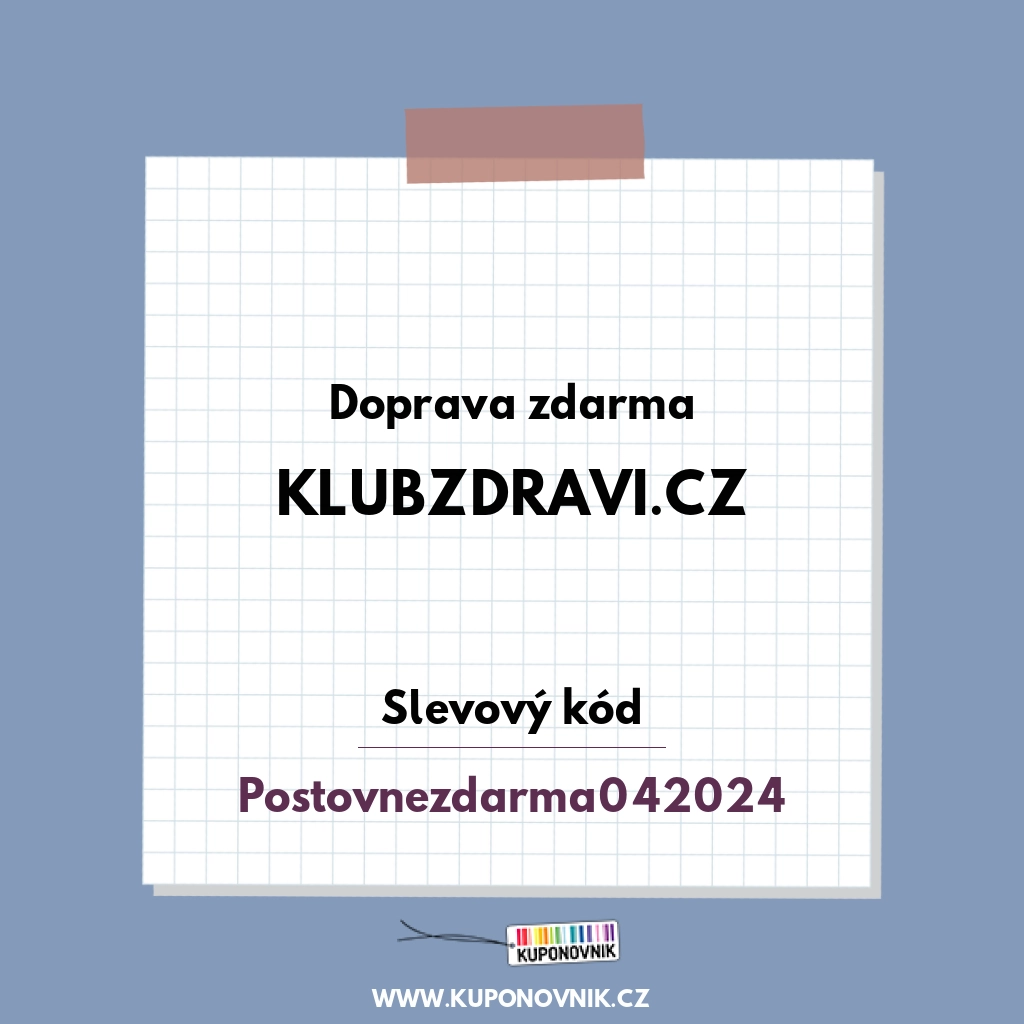 Klubzdravi.cz slevový kód - Doprava zdarma