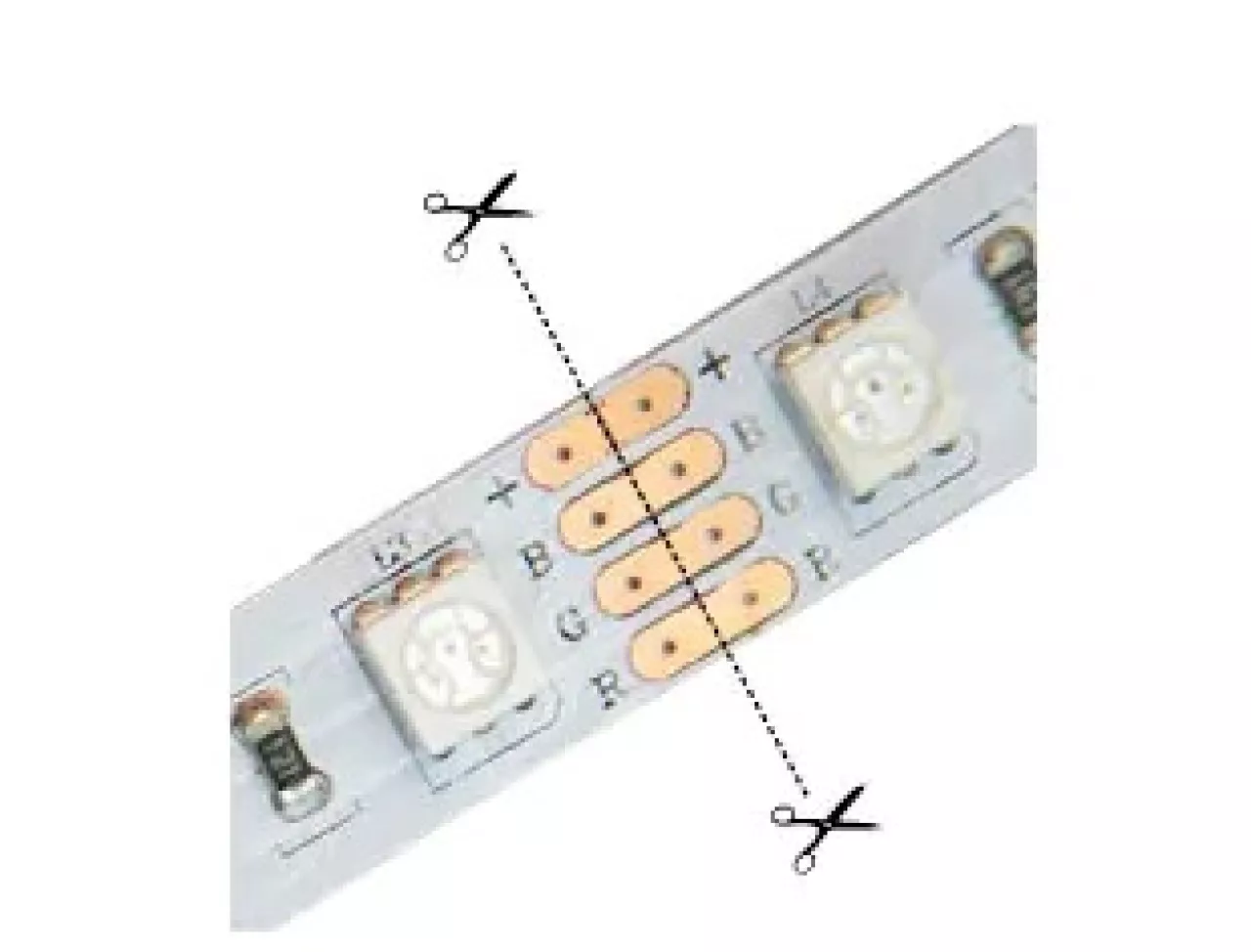 Zkrácení LED pásku