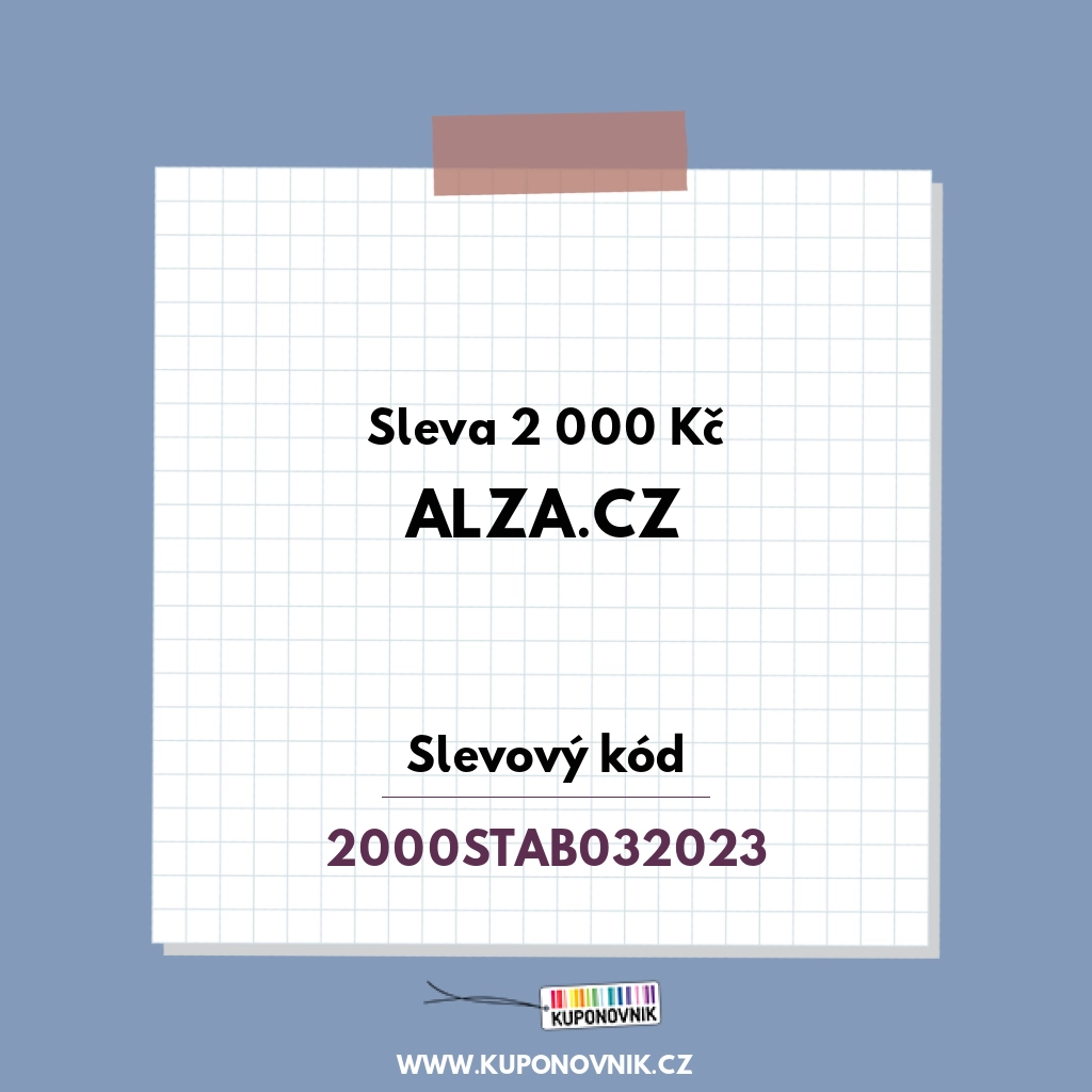 Alza.cz slevový kód - Sleva 2 000 Kč