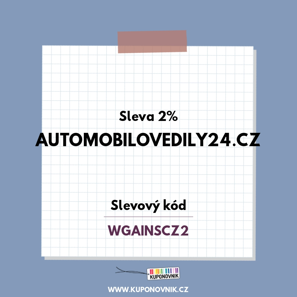 Automobilovedily24.cz slevový kód - Sleva 2%