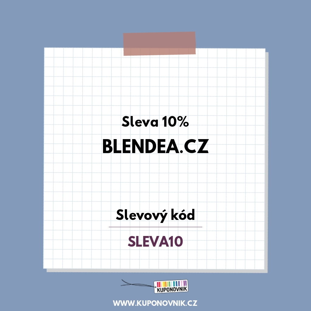 Blendea.cz slevový kód - Sleva 10%