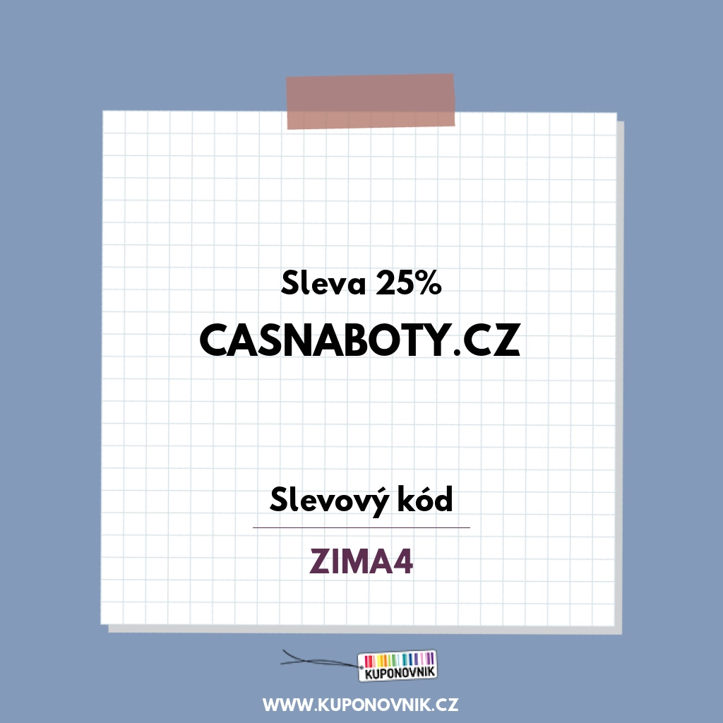 Casnaboty.cz slevový kód - Sleva 25%