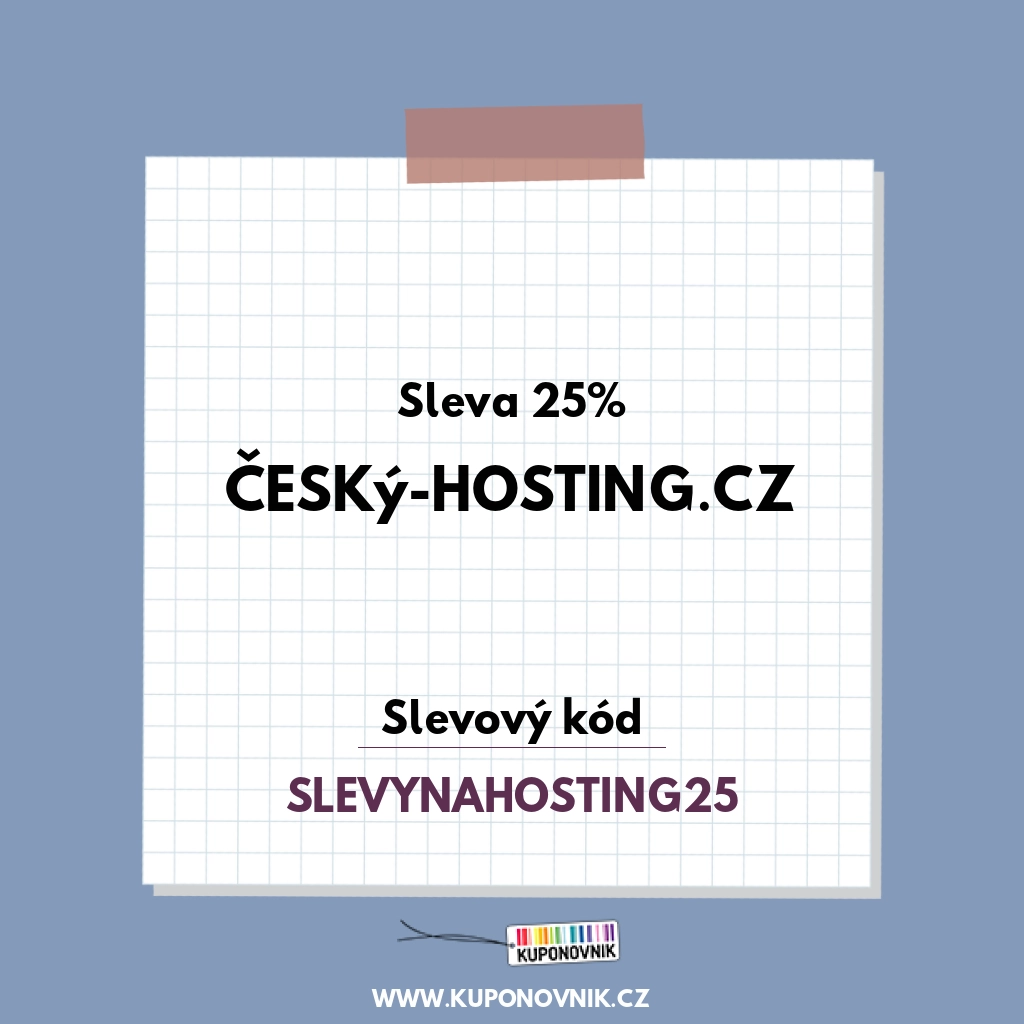 Český-Hosting.cz slevový kód - Sleva 25%