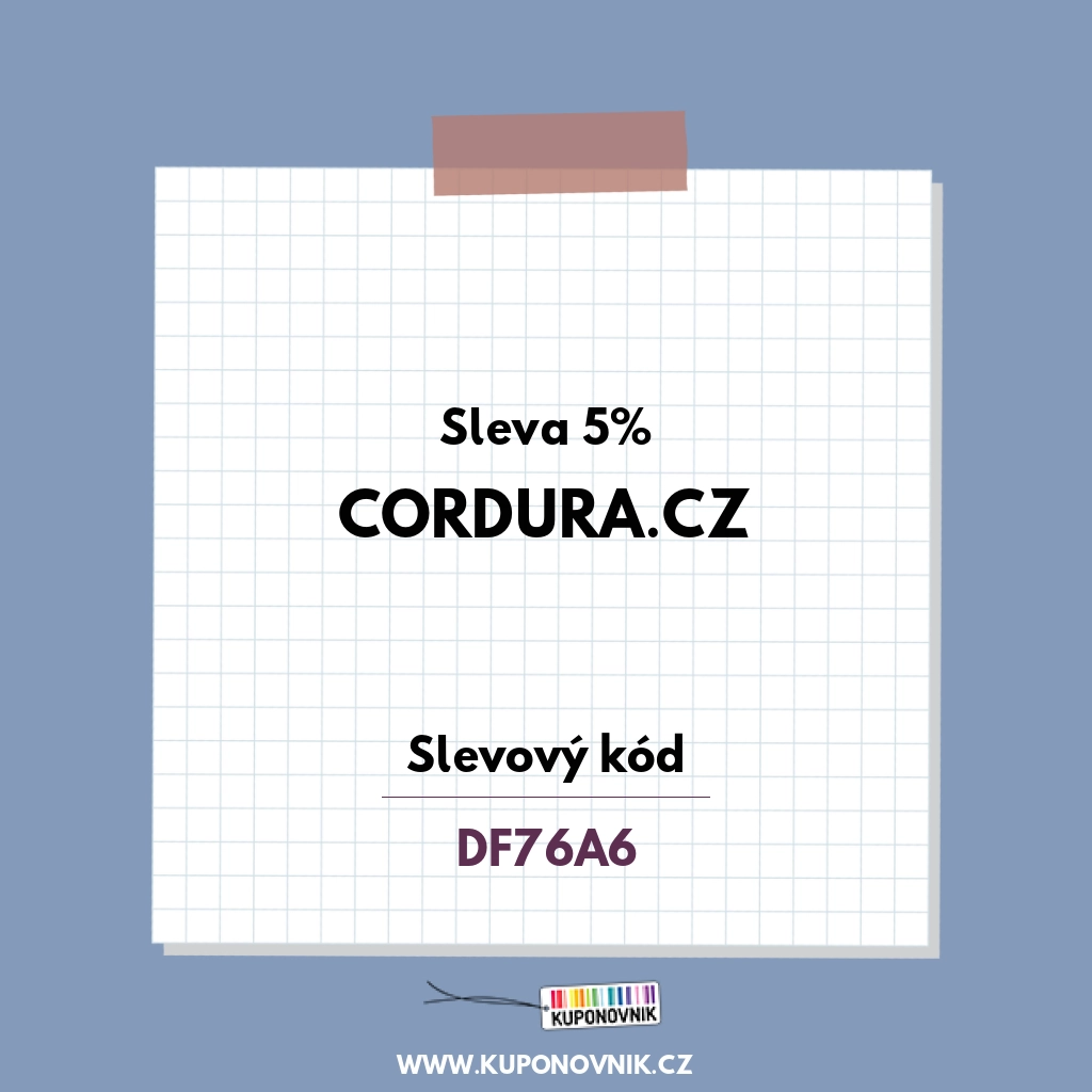 Cordura.cz slevový kód - Sleva 5%