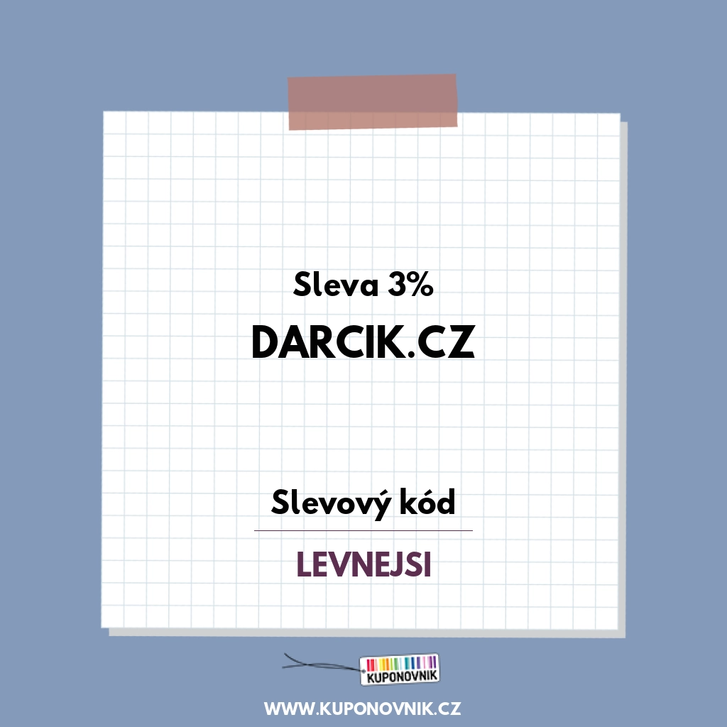 Darcik.cz slevový kód - Sleva 3%