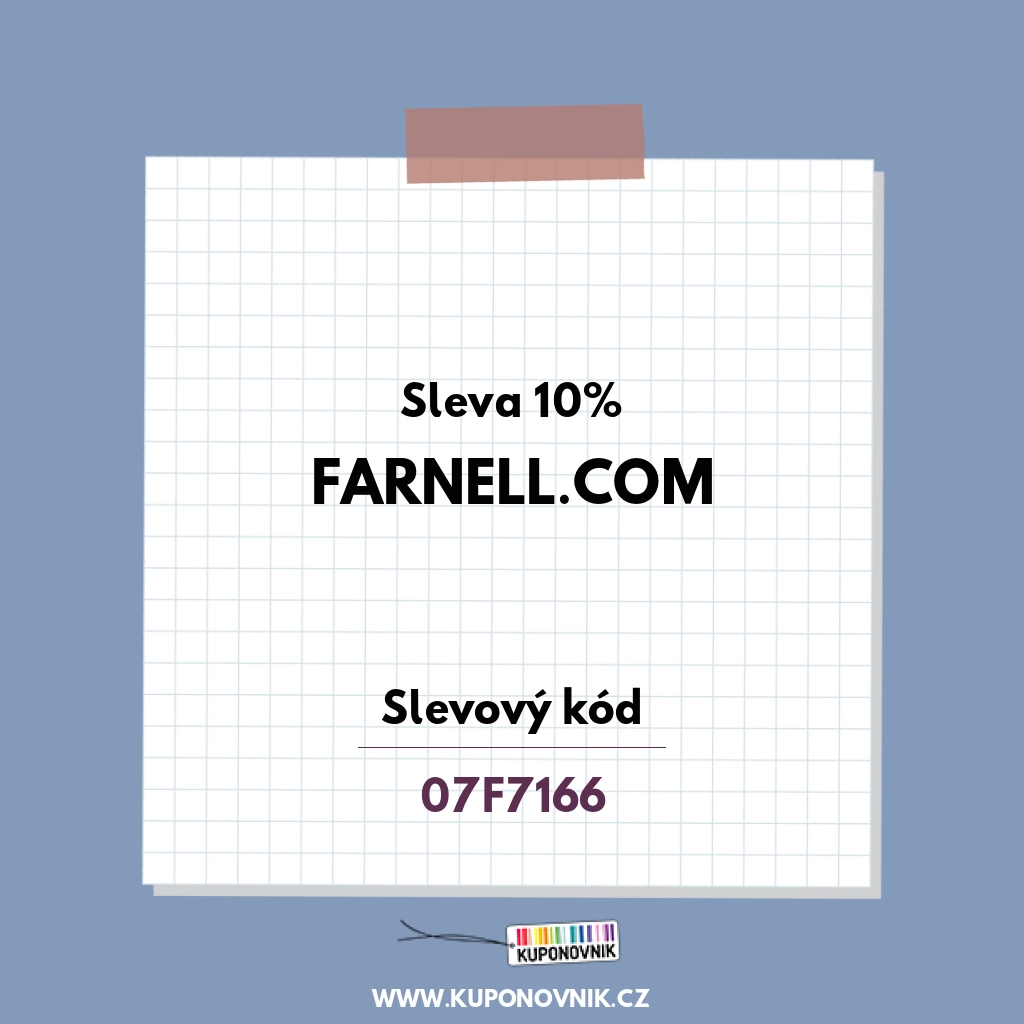 Farnell.com slevový kód - Sleva 10%