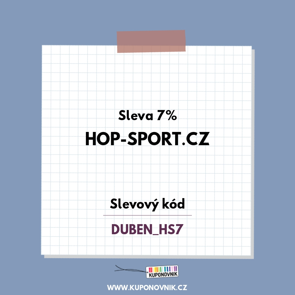 Hop-sport.cz slevový kód - Sleva 7%