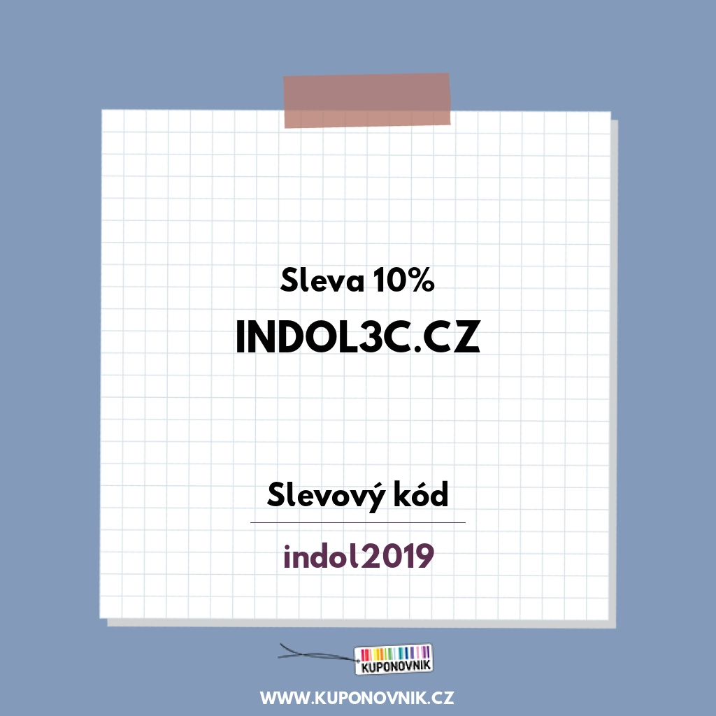 Indol3c.cz slevový kód - Sleva 10%