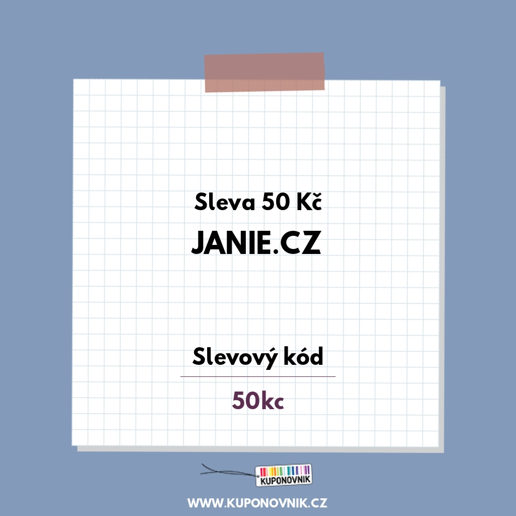 Janie.cz slevový kód - Sleva 50 Kč