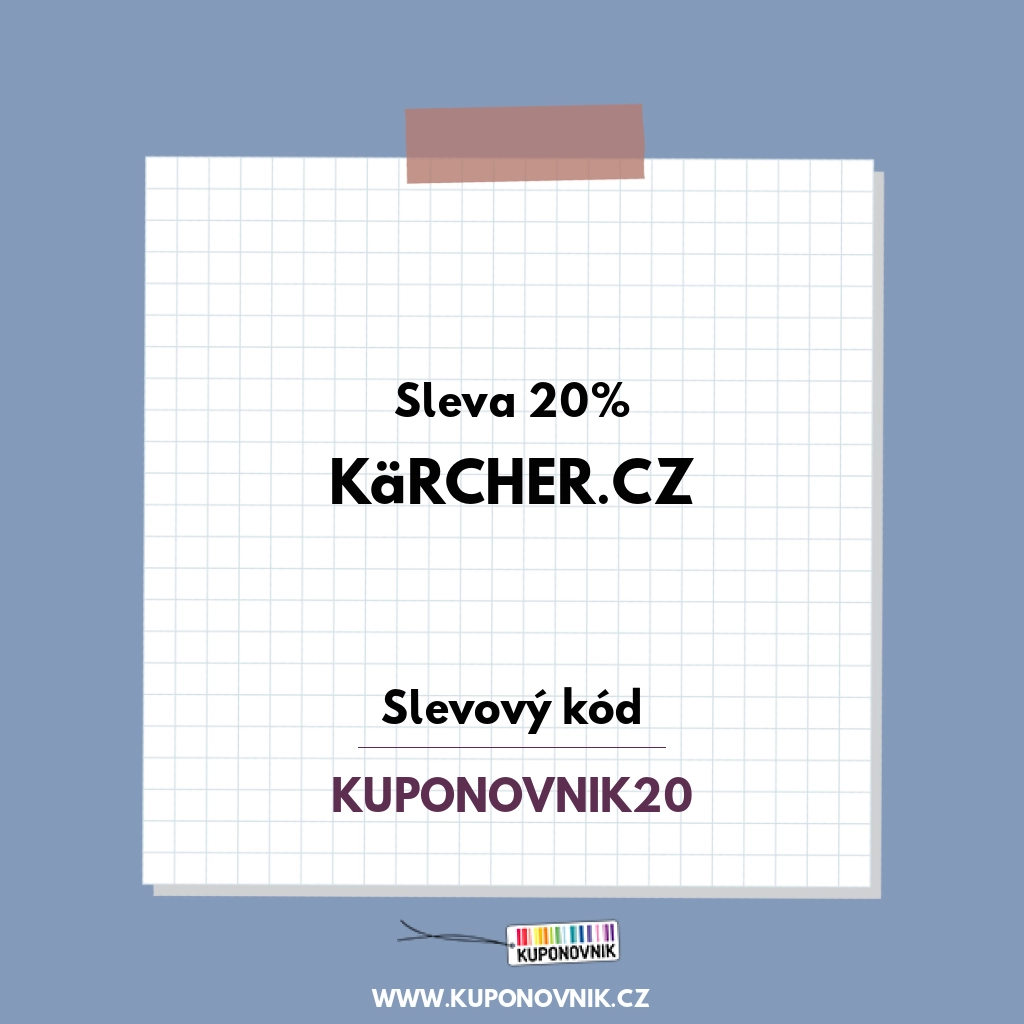 Kärcher.cz slevový kód - Sleva 20%