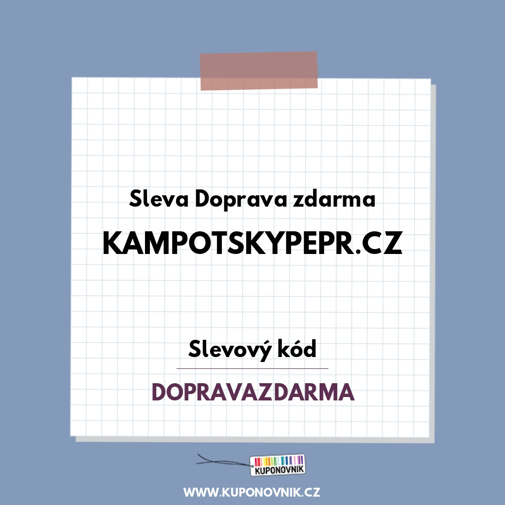 KampotskyPepr.cz slevový kód - Sleva Doprava zdarma