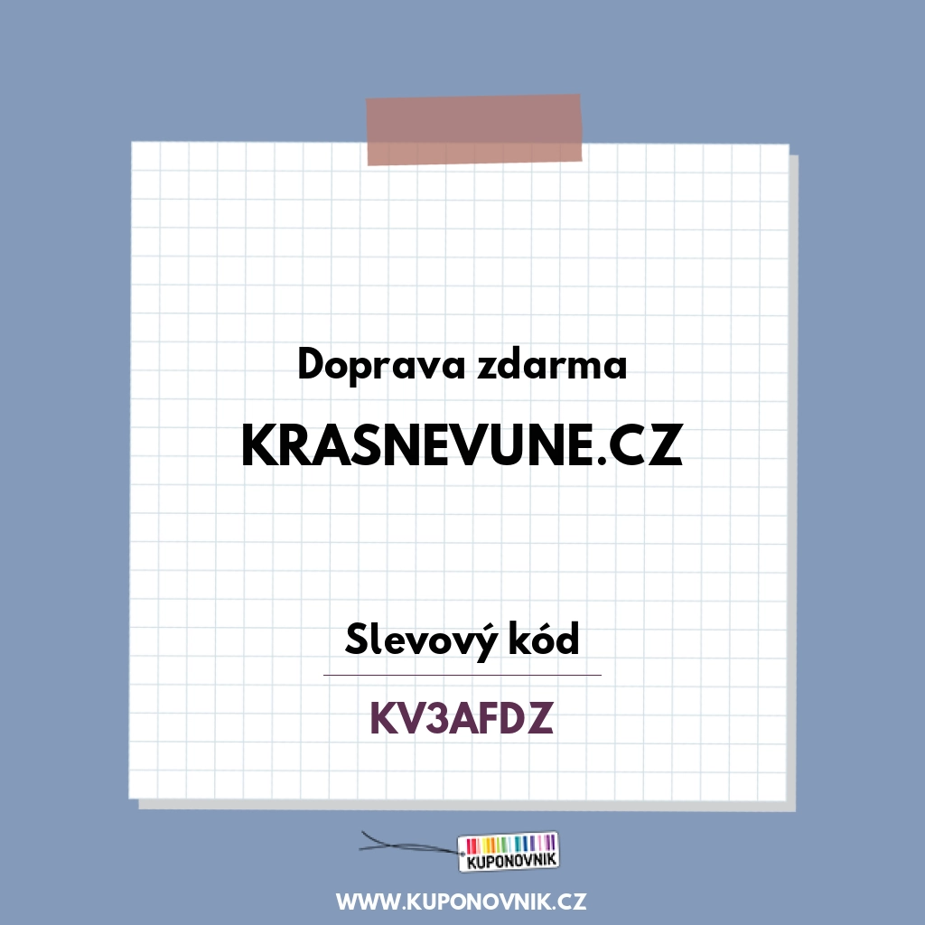 KrasneVune.cz slevový kód - Doprava zdarma
