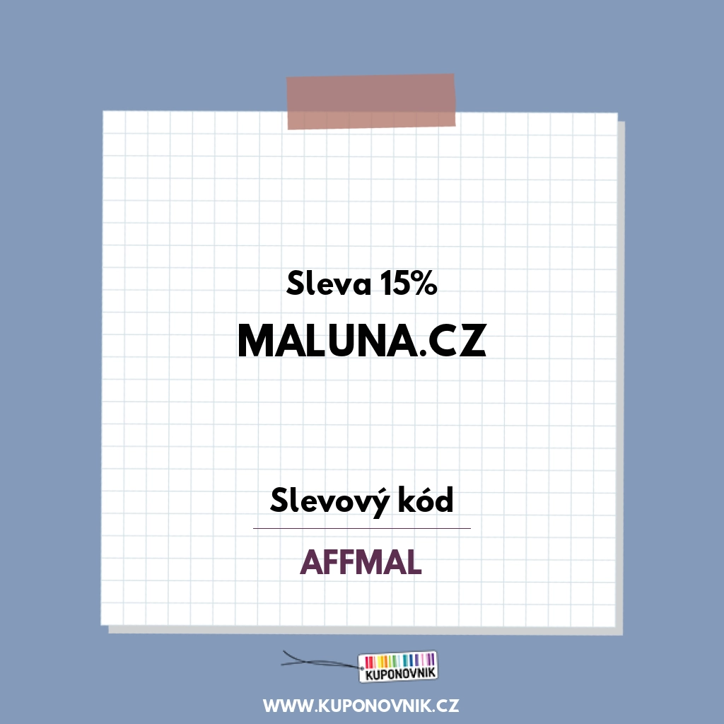 Maluna.cz slevový kód - Sleva 15%