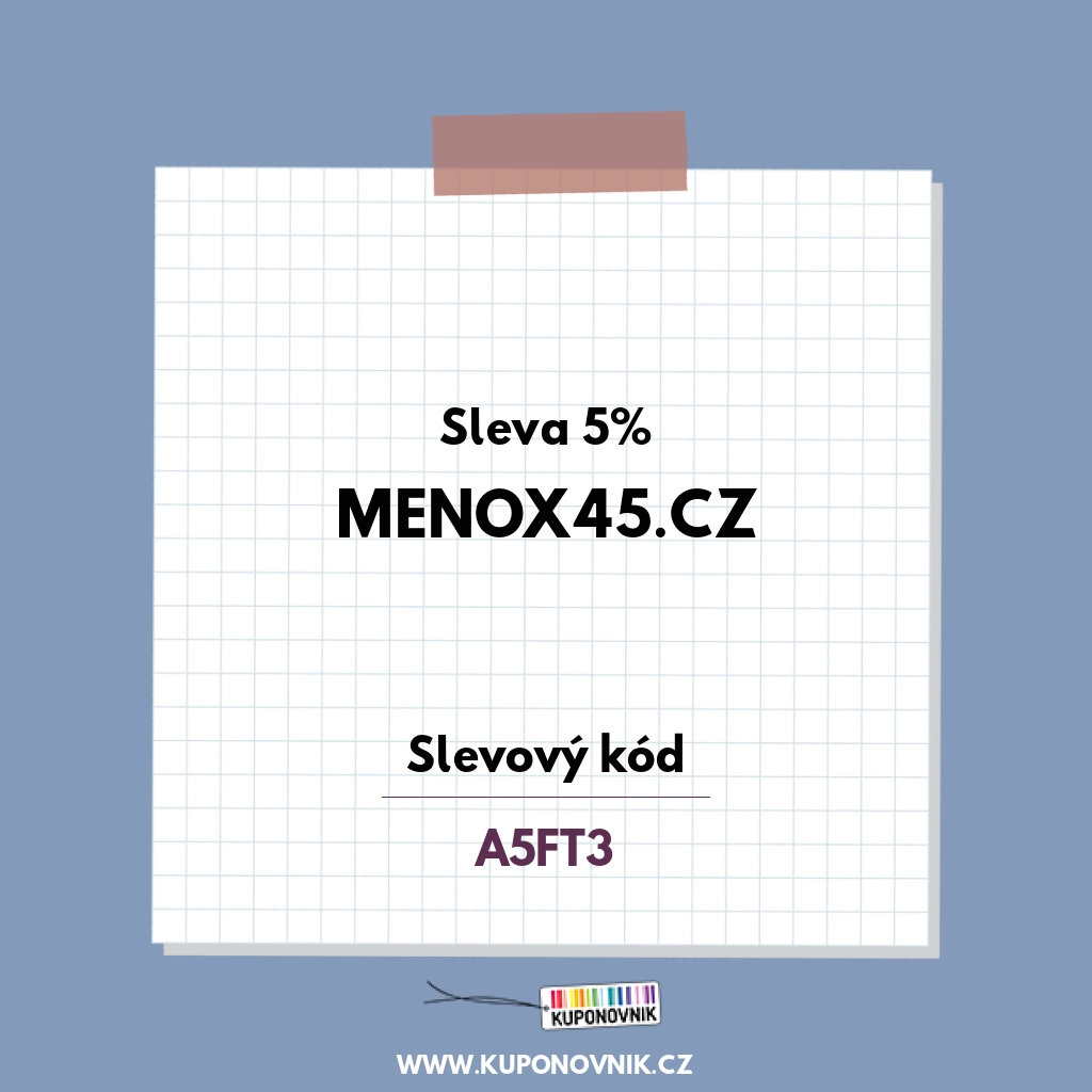 Menox45.cz slevový kód - Sleva 5%