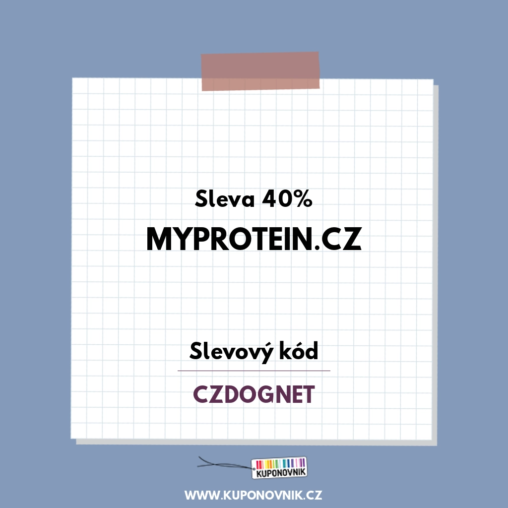 MyProtein.cz slevový kód - Sleva 40%