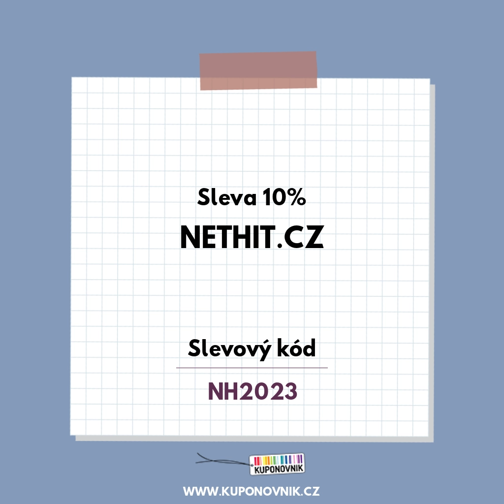 NETHIT.cz slevový kód - Sleva 10%