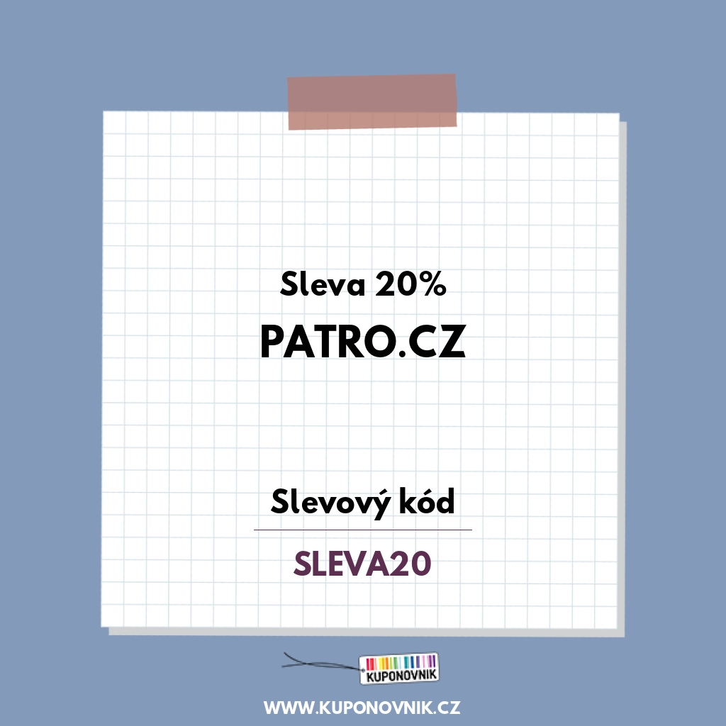 Patro.cz slevový kód - Sleva 20%