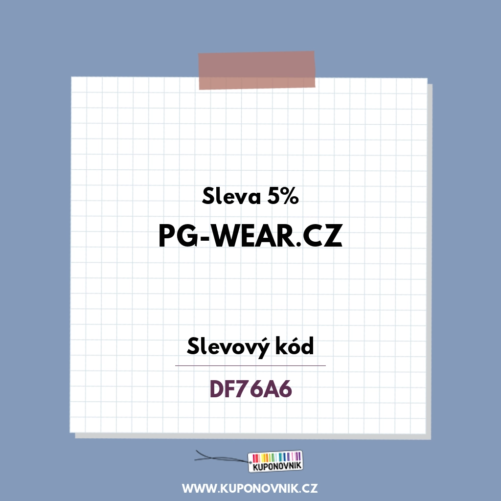 Pg-Wear.cz slevový kód - Sleva 5%