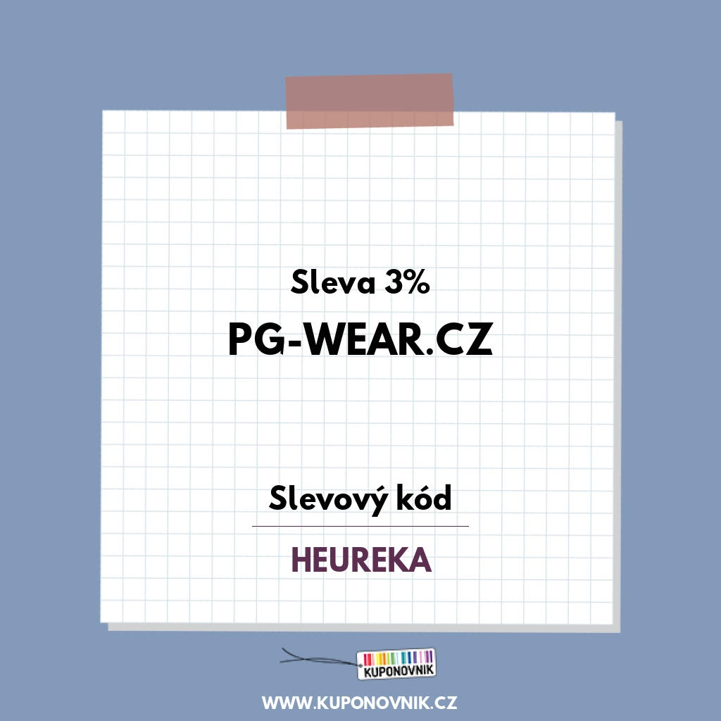 Pg-Wear.cz slevový kód - Sleva 3%