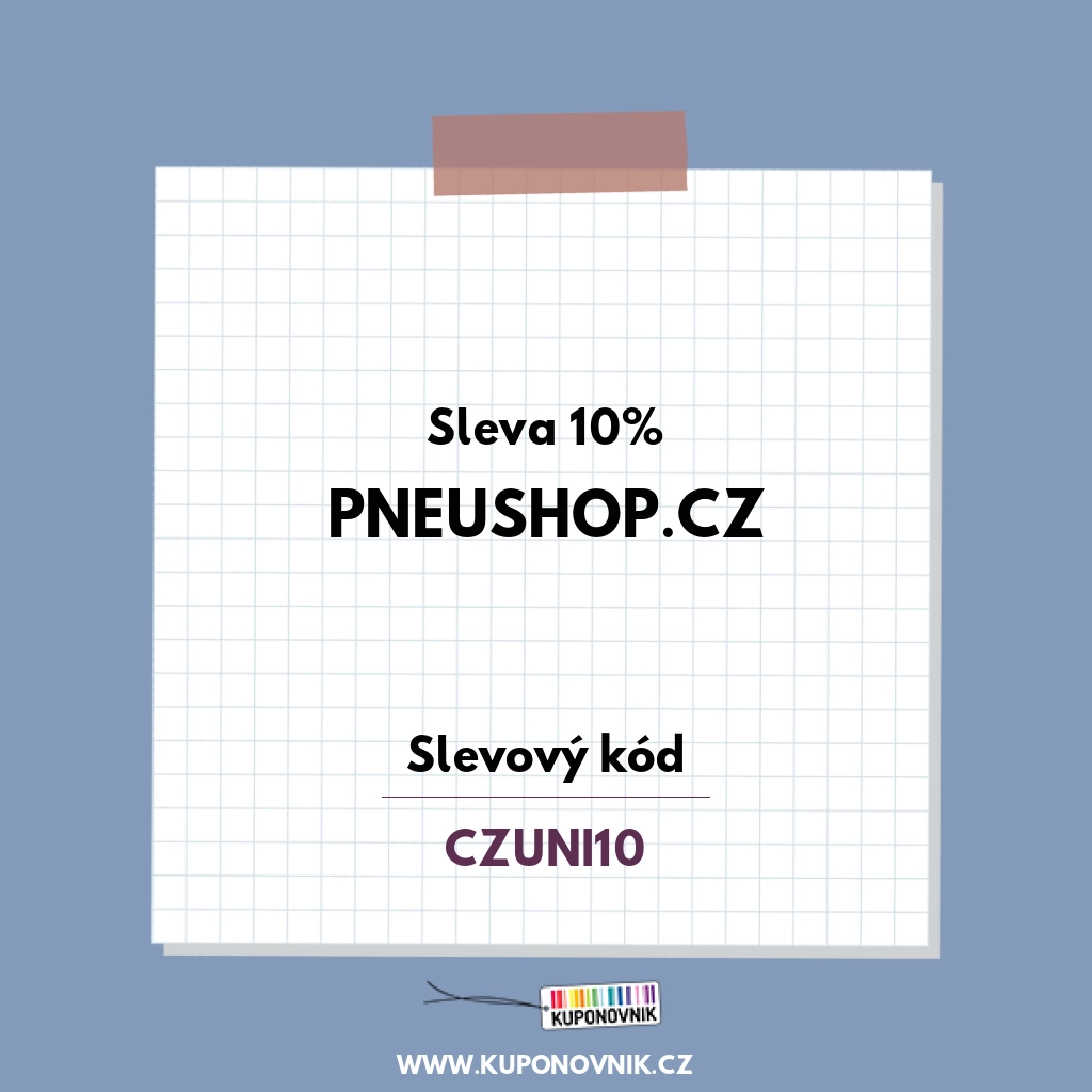 Pneushop.cz slevový kód - Sleva 10%
