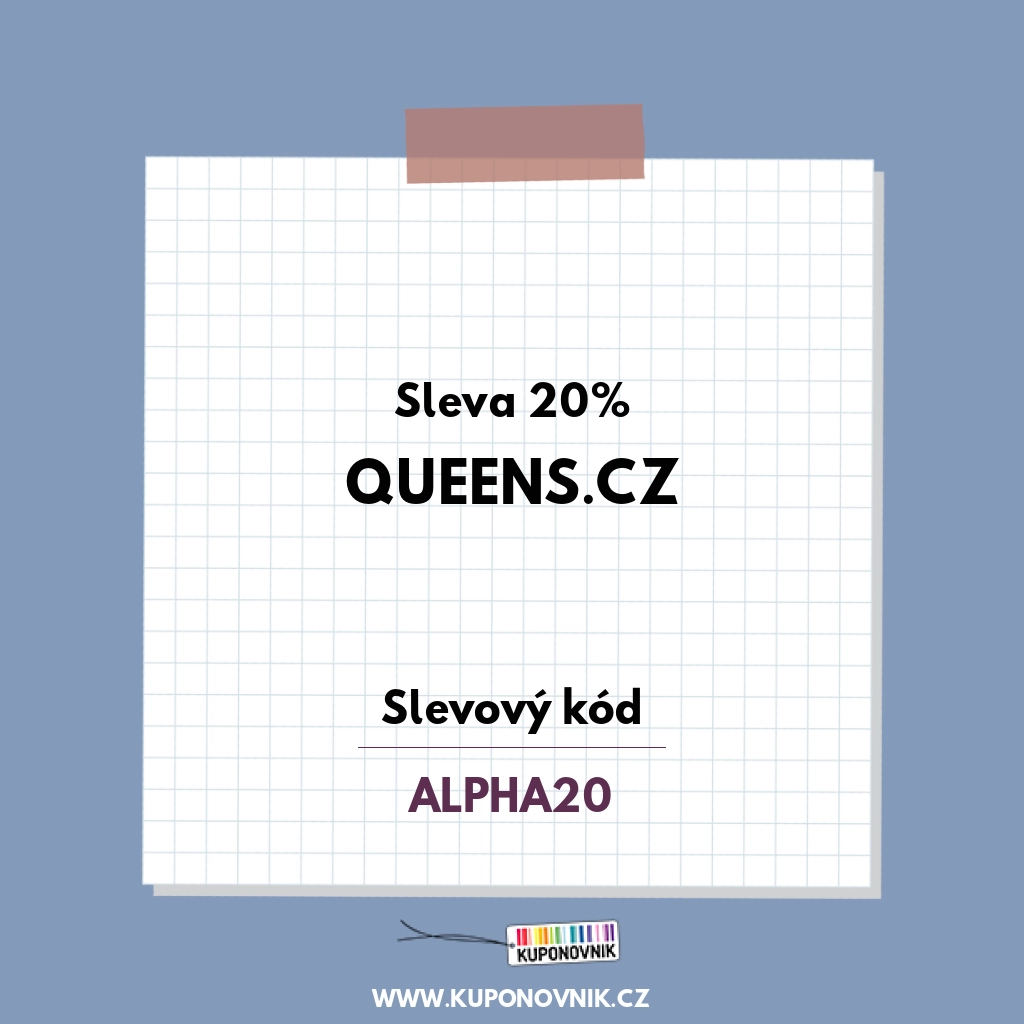 Queens.cz slevový kód - Sleva 20%
