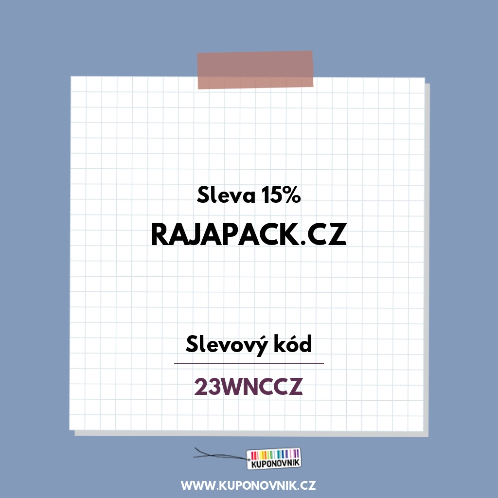 Rajapack.cz slevový kód - Sleva 15%