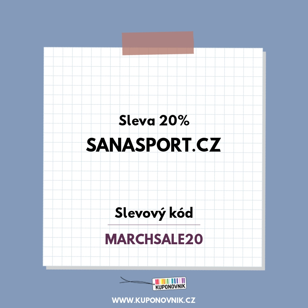 Sanasport.cz slevový kód - Sleva 20%