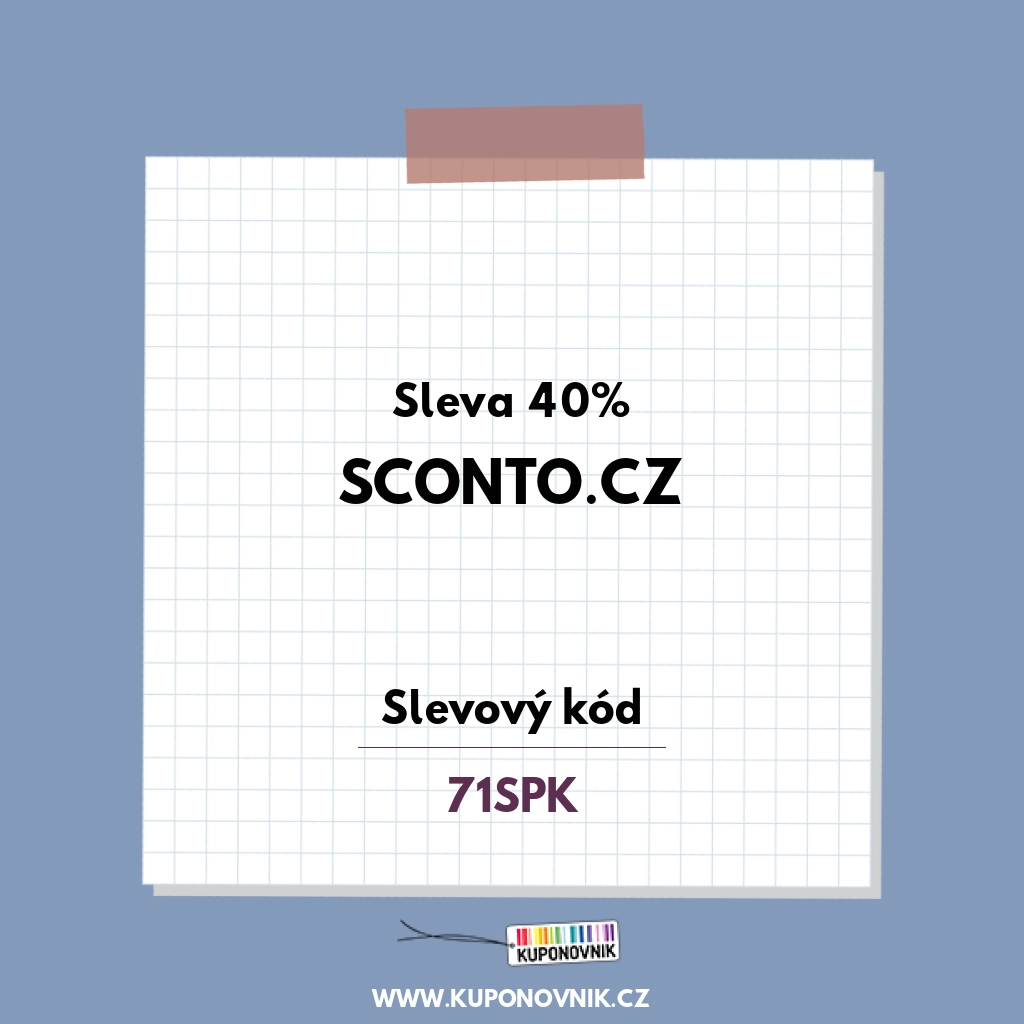 Sconto.cz slevový kód - Sleva 40%