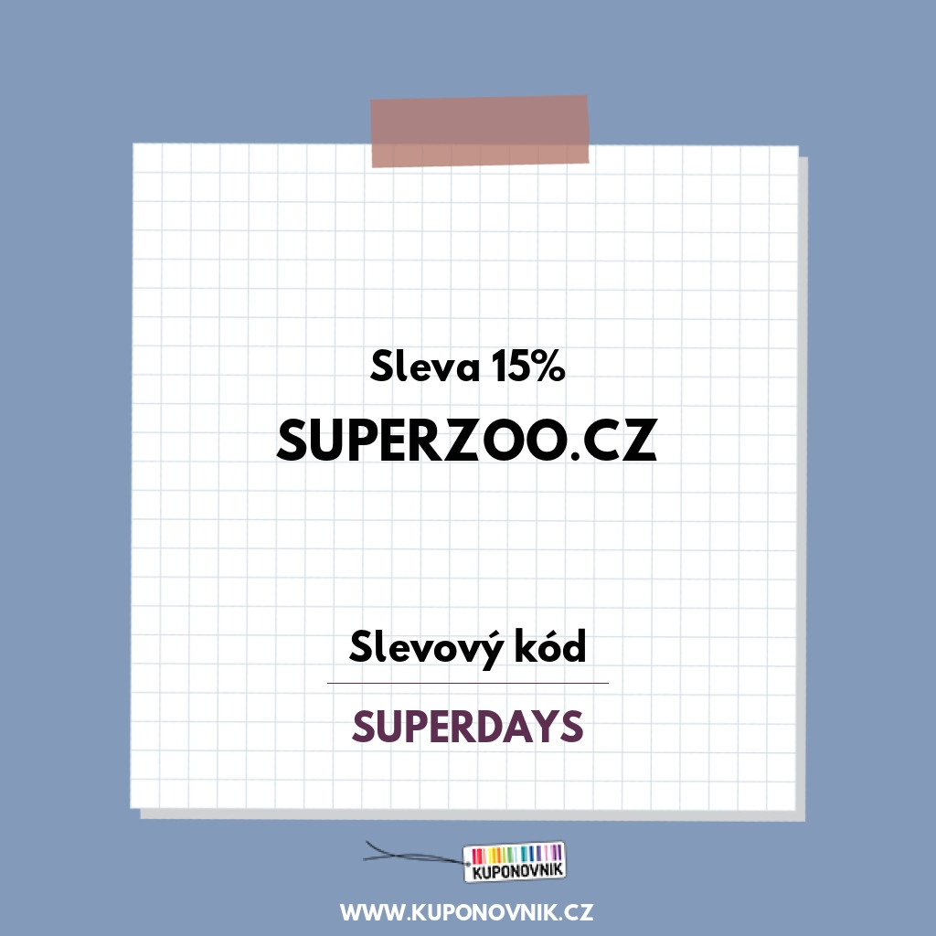 SuperZoo.cz slevový kód - Sleva 15%