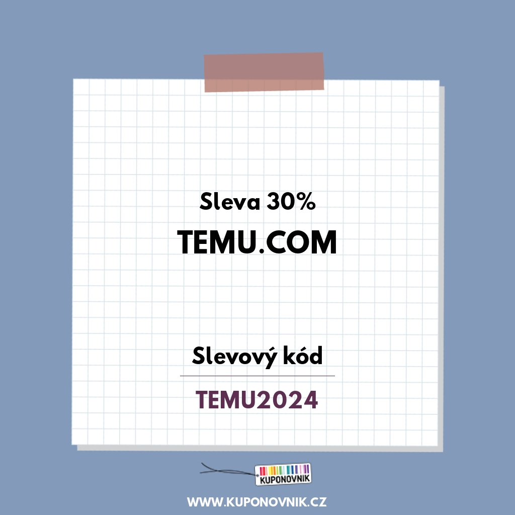 Temu.com slevový kód - Sleva 30%