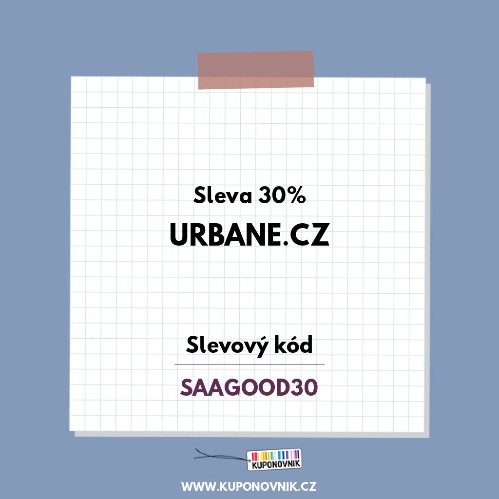 Urbane.cz slevový kód - Sleva 30%