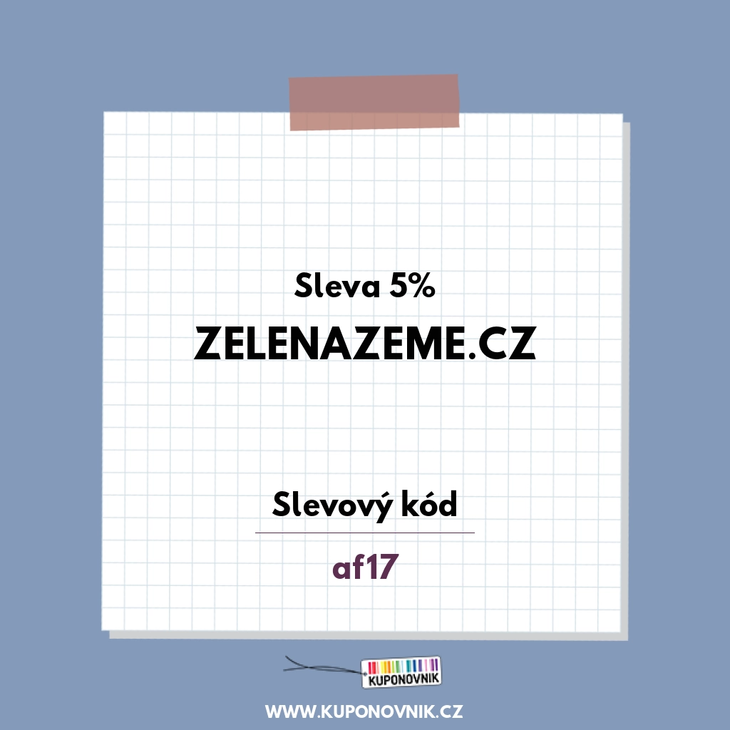 ZelenaZeme.cz slevový kód - Sleva 5%