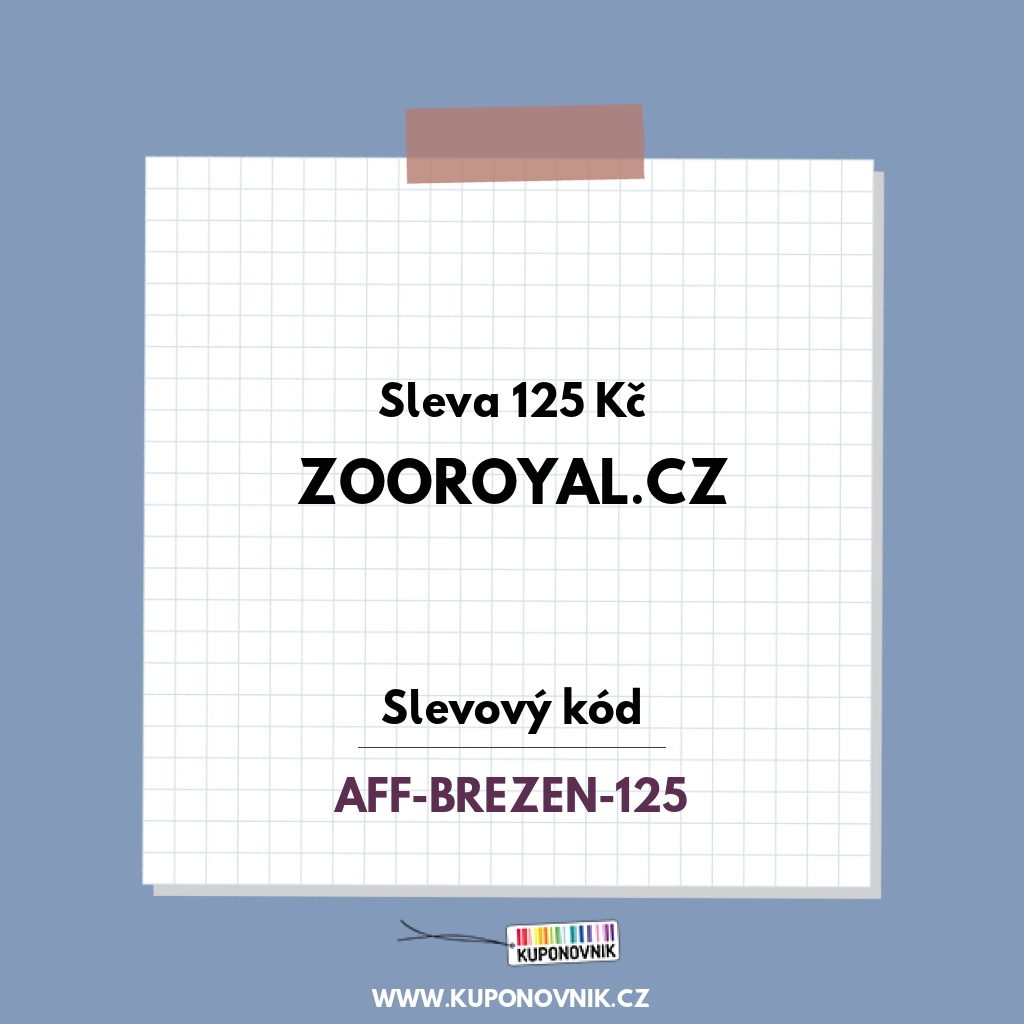 ZooRoyal.cz slevový kód - Sleva 125 Kč